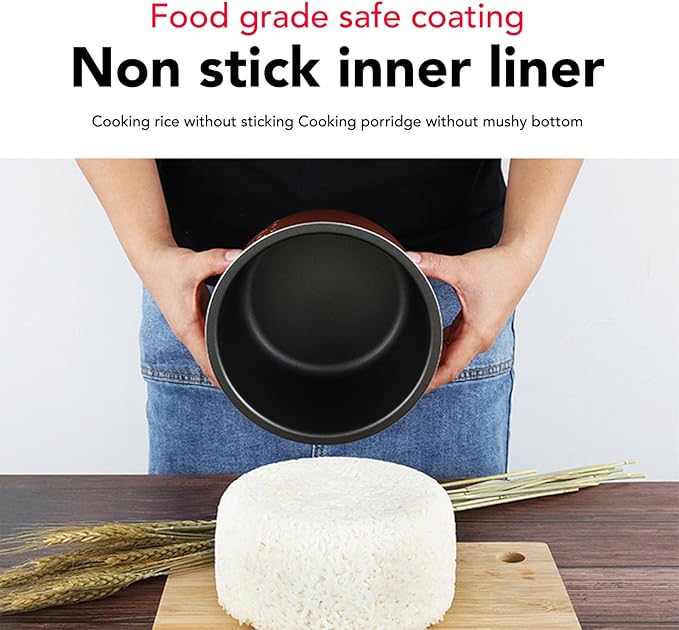 Rice Cooker, 1.2L Small Rice Cooker with Non Stick Inner Pot Steaming Plate Rice Spoon, 24H Reservation And Temperature Control, for Car Camping Travel