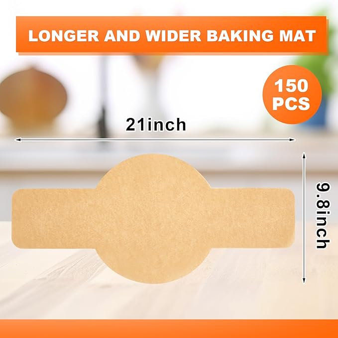 Marspark 150 Pcs Parchment Paper for Sourdough Baking, Bread Sling - Dutch Oven Liner, Pre-Cut Parchment Baking Supplies for Easy Dough Transfer (Round)