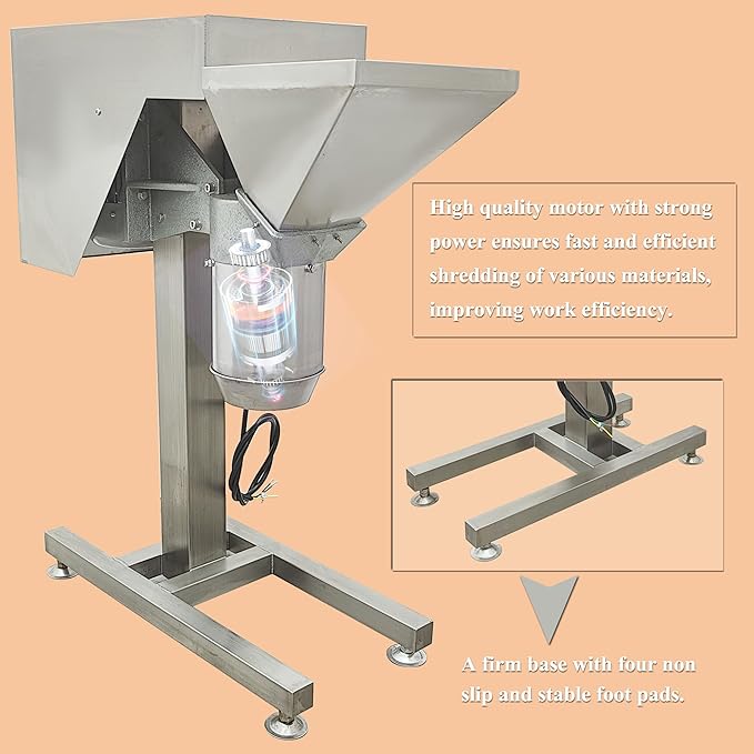 HayWHNKN Fruit and Vegetable Crushing Machine Vertical Stainless Steel Food Processor Chopper Fruit Crusher Shredder Electric Garlic Potato Mashing Equipment for Purees Dips and Sauces 220V No Plug