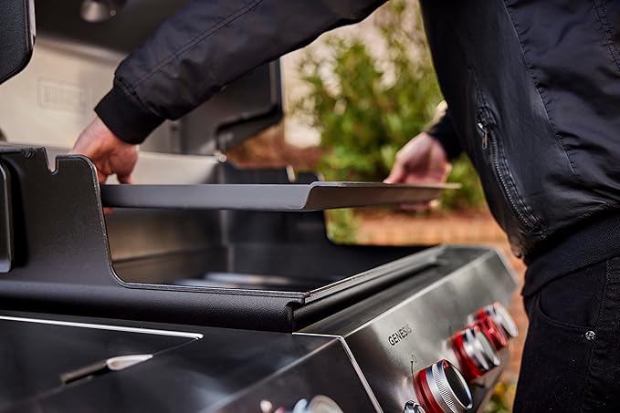 Weber Rust‑Resistant Outdoor Griddle Insert, Full‑Size – Pre-Seasoned Carbon Steel Griddle for Genesis 400 Series Gas Grills