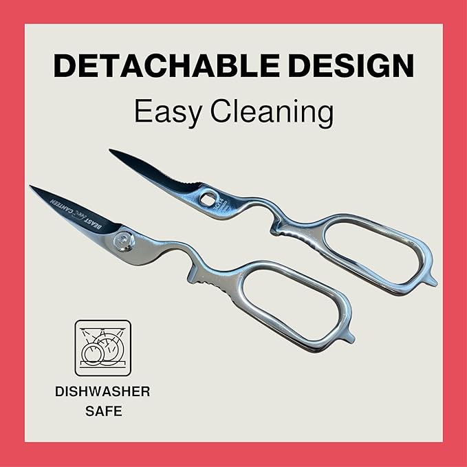 Kitchen Shears (Heavy-Duty Kitchen Scissors) – Forged 3Cr14 Stainless Steel, Come-Apart Design, Electropolished Rust-Resistant Finish, Built-In Nutcracker & Bottle Opener
