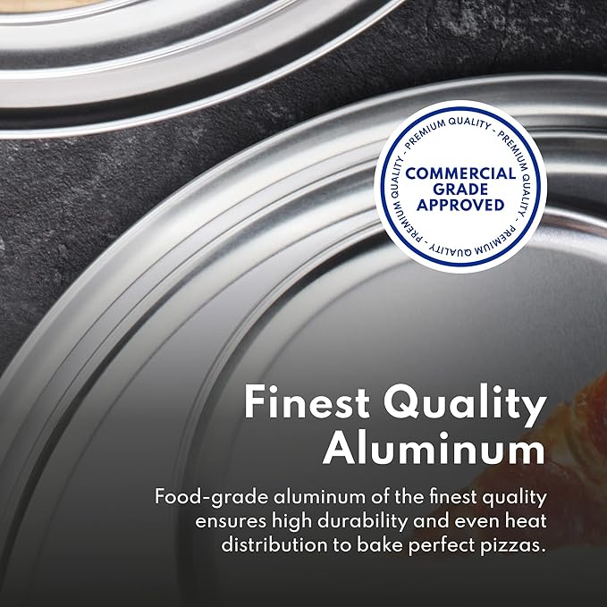 New Star Foodservice 50776 Pizza Pan/Tray, Wide Rim, Aluminum, 18 Inch