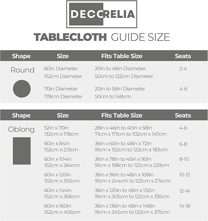 Waterproof Faux Linen Tablecloth 60 Inch, Decorative Fabric Anti-Scratch Table Cloth Cover for Dining Table & Kitchen (Round (2-4 Seats), Dark Grey)