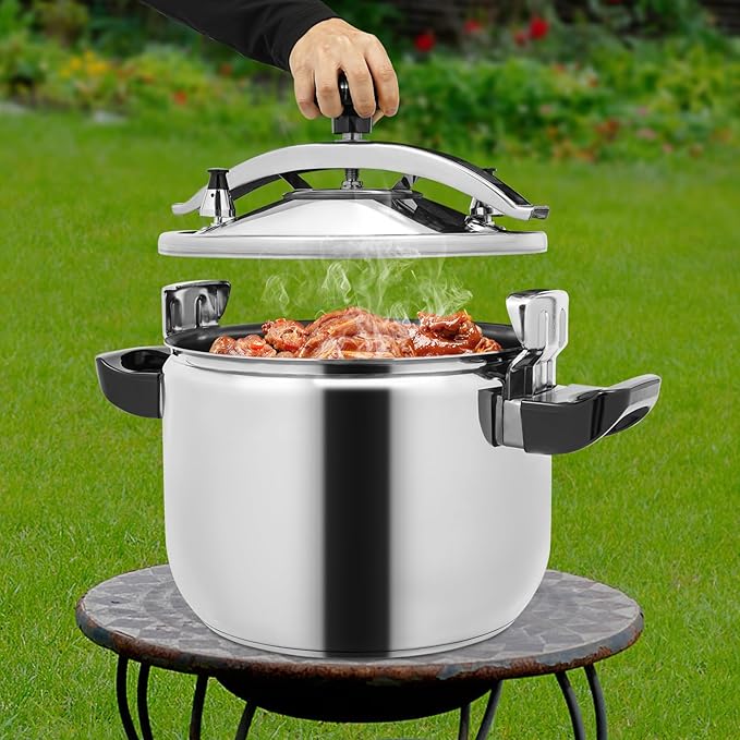 Stainless Steel Pressure Cooker Large Capacity Cooktop Pressure Pot with Multiple Protection Functions for Home Restaurants Canteens, Multiple Stove Compatible (27.47 Qt)