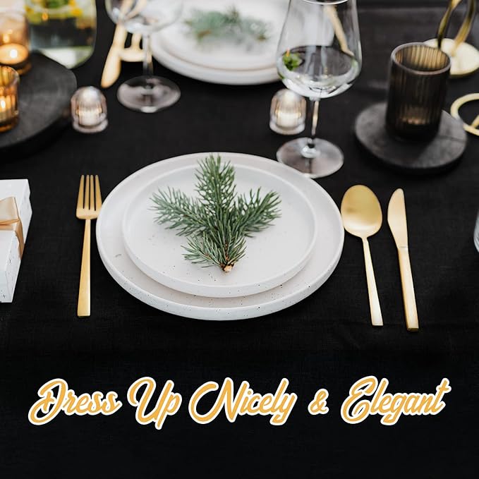 BRILLMAX 10 Pack Black Tablecloths 60 x 126 Inch for 8ft Rectangle Tables - 150 GSM Polyester Fabric, 15" Standard Drop, Water, Stain & Wrinkle Resistant Cloth Cover for Wedding Dining Buffet
