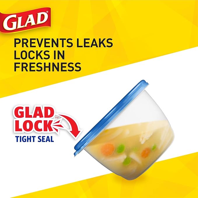 Glad Family Size Food Storage Containers, XL Square (104 Oz) - 3 Count, Standard