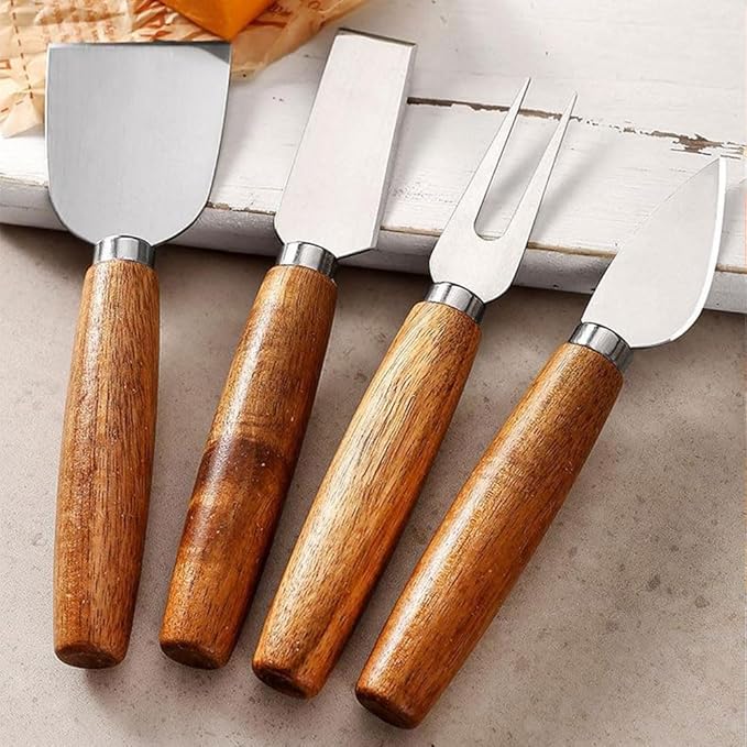 Charcuterie Board Accessories Spreader Knife Set Cheese Butter with Wooden Handles Mini Serving Tongs Spoons Forks Toothpick Flags for party Wedding Christmas (ABX-2)