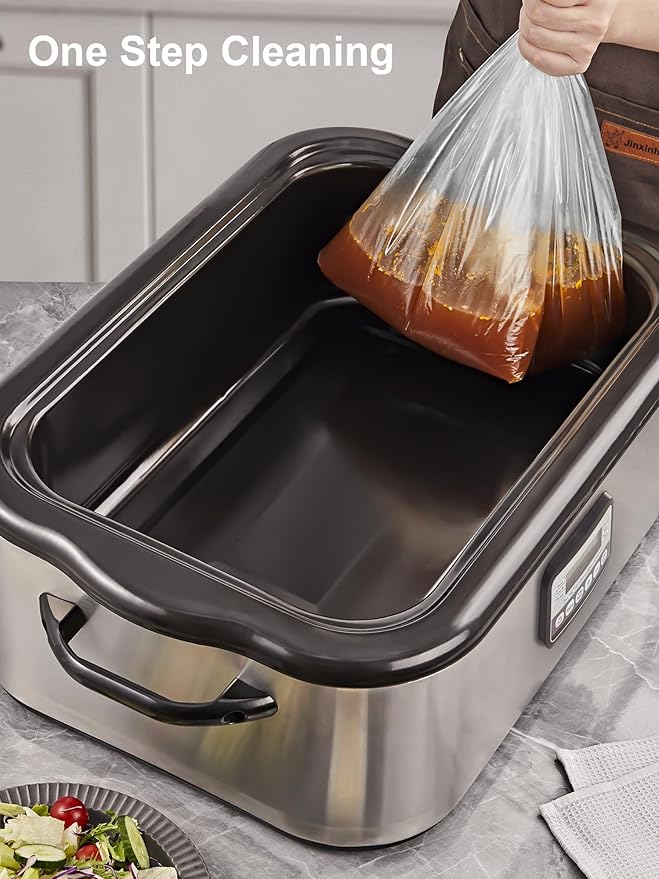 SMARTAKE Electric Roaster Liners, 10 Count Disposable Roaster Liners, Fits 16, 18, 22 Quart Roasters, Roaster Pan Oven Liners Plastic Cooking Bags for Instant Cleanup, 18 x 34 Inch