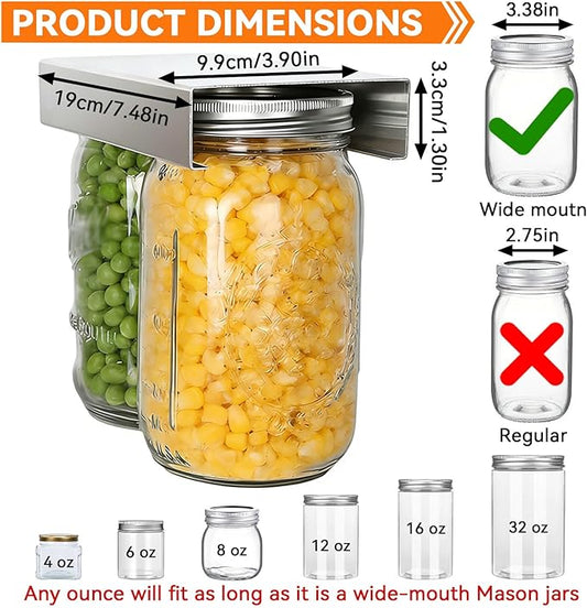 2 Pcs Mason Jar Organizer, Mason Jars Rack for Food Storage, Canning Jar Holder Under Kitchen Cabinet Mason Spice Jars Hanger Brackets (3.9inch)