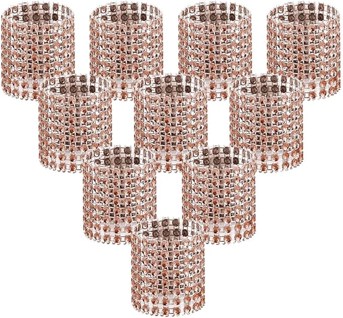 Accmor 100pcs Napkin Rings, Champagne Napkin Rings Buckles for Table Decorations, Wedding, Dinner, Party, DIY Decoration