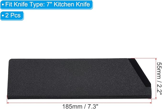 PATIKIL ABS Knife Cover Sleeves for 7" Kitchen Knife, 2 Pack Knives Edge Guard Blade Protector Universal Knife Sheath for Home Kitchen, Black