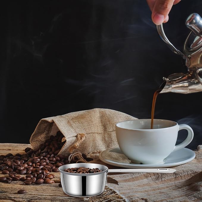 4 Pcs 1/4 Cup Scoop,1/4 Cup Measuring Cups Stainless Steel, 60ml Liquid Coffee Measuring Cups for Coffee Cooking Baking Kitchen Wet and Dry Ingredients