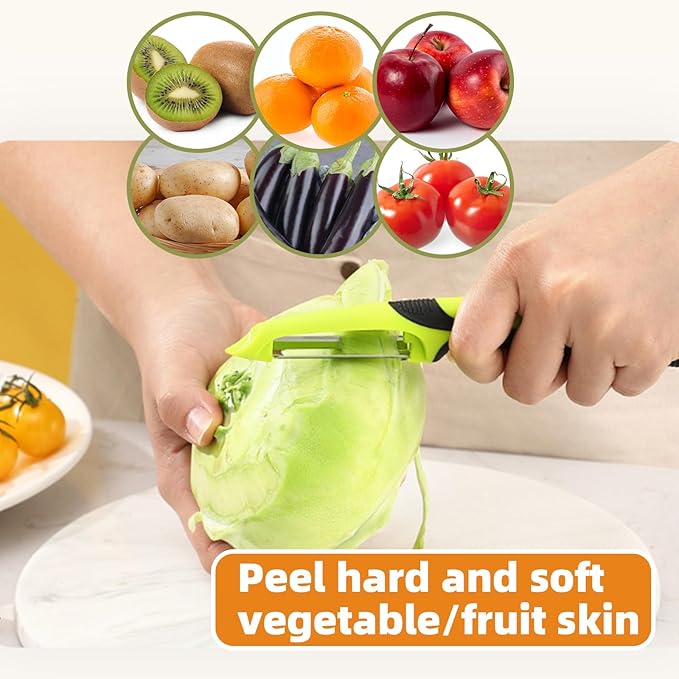 Trez Treamer 3pcs Vegetable Peeler Cabbage Peeler Y Peelers for Kitchen Stainless Steel Potato Peeler for Fruit Straight Blade, Durable Non-Slip Handle