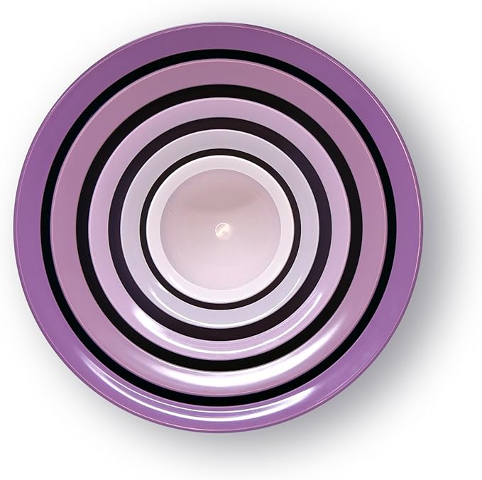 5-Piece Non-Spill Plastic Mixing Bowl Set - Reusable Nesting Kitchen Bowls with Concave Inner Lip and Non-Slip Base - Ideal for Baking, Prepping, Cooking and Serving - Dusty Plum