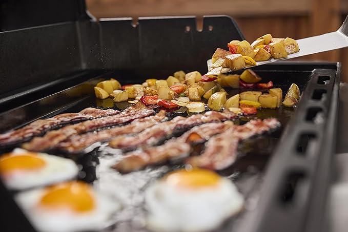 Weber Rust‑Resistant Outdoor Griddle Insert, Full‑Size – Pre-Seasoned Carbon Steel Griddle for Searwood & Large Spirit Series Gas Grills