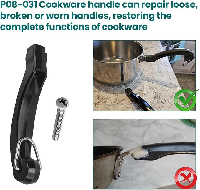 Zivceng P08-031 Cookware Handle for Farberware Pan Saucepans Soup Pots,P08-031 Saucepan Handle Replacement for Farberware 1, 1.5, 2 and 2.5 Quart Pan