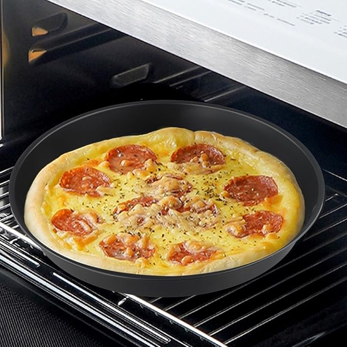 12 Inch Carbon Steel Pizza Pan Round Microwave Oven Baking Tray Non-Stick Cooking Dish For Home Kitchen