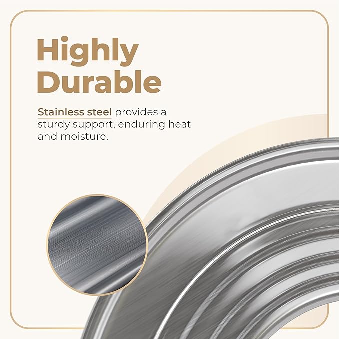 Prime Home Direct Stainless Steel Steamer Ring | Fits 7 to 12-Inch Bamboo Steamer Basket | Steaming Ring for Asian Chinese Wok, Food, Dumpling, Dim Sum, Steam Pot Accessories Metal Cooking Rim Adapter