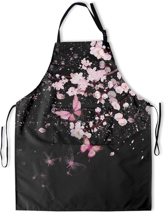 Apron with Pockets Aprons for Women Men Kitchen Chef Apron for Cooking Gardening Server Waitress Painting