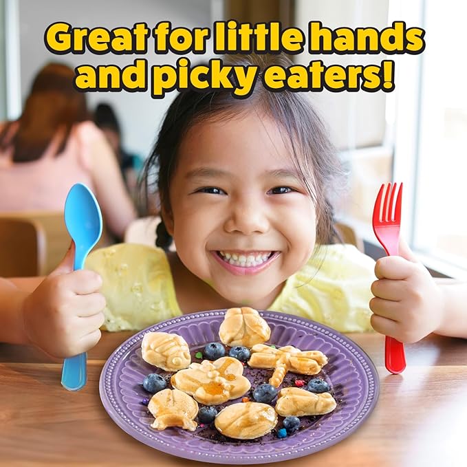 The Original Creepy Crawly Bug Waffle Maker- 7 Fun Different Insect Shaped Pancakes- Butterfly Lady Bug Bee & More- Electric Nonstick Waffler Iron, Morning Breakfast Treat, Kids Easter Basket Stuffer