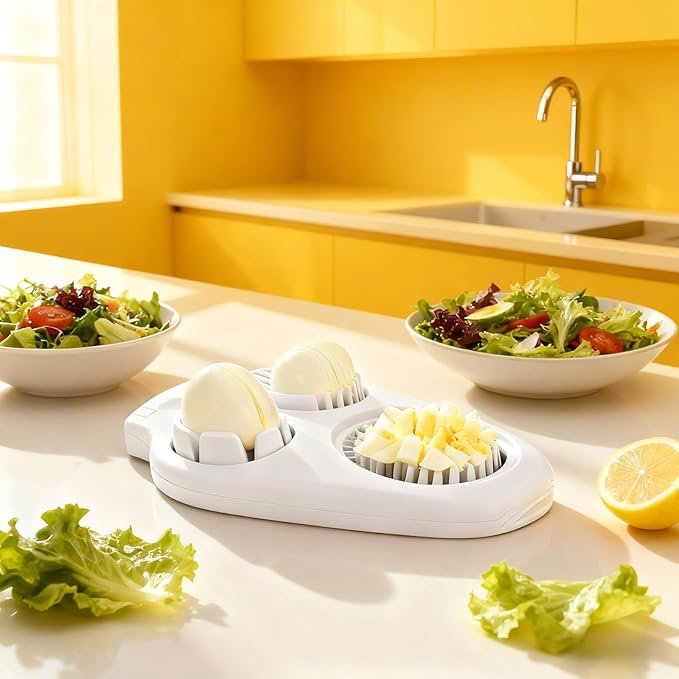3-In-1 Egg Cutter, Stainless Steel Dicer, Strawberry Slicer, Kitchen Chopping Tool With Three Cutting Modes Suitable For Strawberries, Apples, Bananas, Cherries, Tomatoes, And More.
