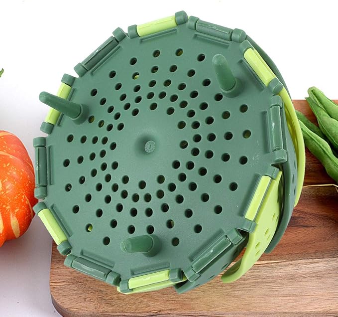 2pcs Foldable Steamer Basket,Silicone Vegetable Steamer Basket,Food Steamer,Pot Steamer Basket High Temperature Resistant Cooker Dish Steamer Basket For Steaming Fruit