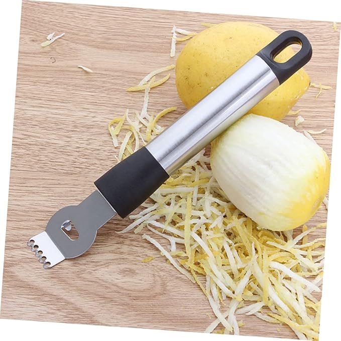 LIFKOME Stainless Steel Lemon Tool Citrus Zester Peeler Slicer Grater with Hanging Loop Random Color