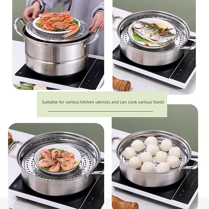 9.5-inch Dia Stainless Steel Steamer Rack with Removable Legs Vegetable Steamer Basket for Pot Steaming Baking