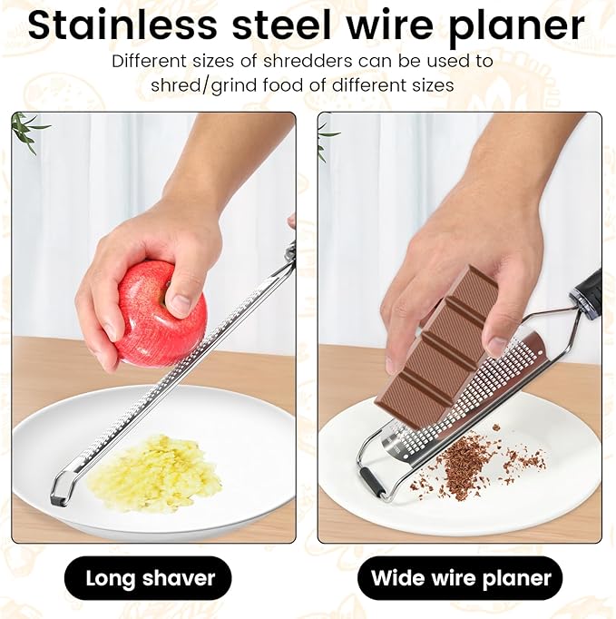 4 PCS Lemon Zester Grater, Stainless Steel Cheese Grater, Rectangle Peel Scraper, Kitchen Tool for Zesting Citrus Fruits & Finely Grating Parmesan Cheese, Garlic, Ginger, Coconut, Nutmeg