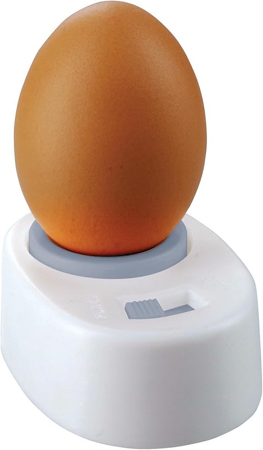 KitchenCraft Egg Pricker with Built-in Safety Lock, Plastic, White, 5.5 x 7.5 x 3 cm