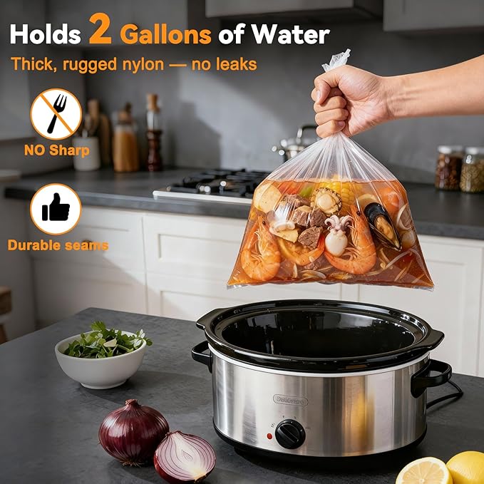Vclpower Slow Cooker Liners 13”x21”, Large Size Disposable Cooking Bags, BPA-Free Pot Liners Fit 3–8 Quart slow cooker pot, Suitable for Oval & Round Slow Cooker, 30 Count