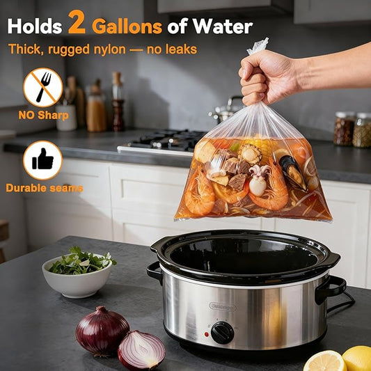 Vclpower Slow Cooker Liners 13”x21”, Large Size Disposable Cooking Bags, BPA-Free Pot Liners Fit 3–8 Quart slow cooker pot, Suitable for Oval & Round Slow Cooker, 20 Count
