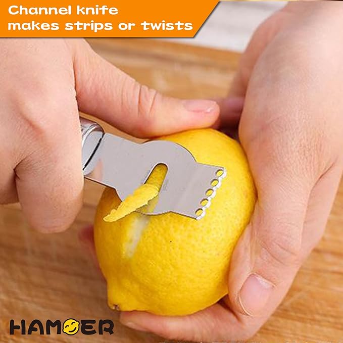 Bundle of channel knife and zester grater tool set