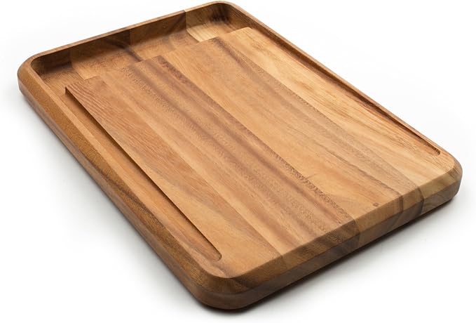 Ironwood Gourmet Big Catch Cutting Board, Acacia Wood, 10.5 x 15 x 1.25 inches
