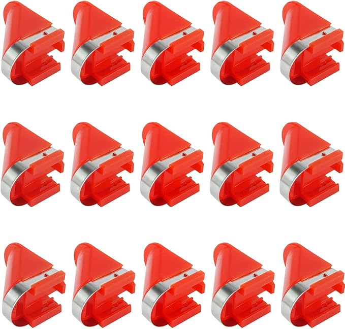 Stainless Steel Replacement Blades 15 Pieces for Automatic Electric Potato Peeler, Automatic Rotating Fruits Vegetables Cutter Peeling Tool (Red)