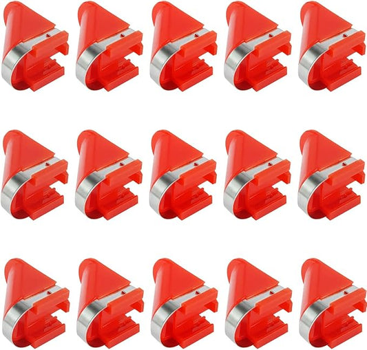 Stainless Steel Replacement Blades 15 Pieces for Automatic Electric Potato Peeler, Automatic Rotating Fruits Vegetables Cutter Peeling Tool (Red)