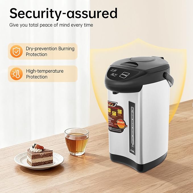 Electric Hot Water Pot Urn, Water Boiler & Warmer 4 Liter, Hot Water Dispenser with 3 Water Dispensing Modes, 750W Hot Water Kettle Instant Heating for Coffee & Tea (black)