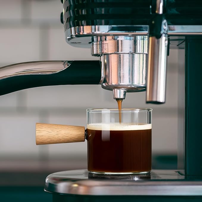 Espresso Cups Set of 2, 3OZ Espresso Shot Cups, V-Shaped Mouth Espresso Shot Glass, with Handle and Scale, Coffee Bar Accessories, Perfect for Making Coffee, Drinks, Etc.