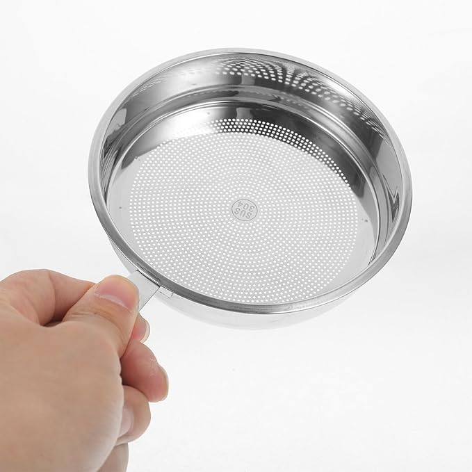 Kichvoe Stainless Steel Fine Mesh Oil Strainer 6.33X4.96 Inch Oil Pot Filter for Cooking Grease Tea Infuser Food Residue Kitchen Utensil