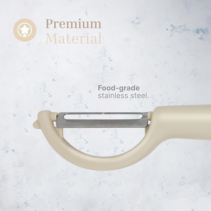 Swivel Vegetable Peeler with Built-in Eye Remover – Stainless Steel Blade with Comfortable Handle, Fruit and Vegetable Slicer, Potato and Carrot Cutter – Kitchen Tools & Accessories – Cream