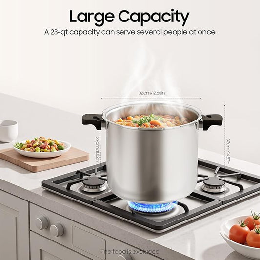 23-Quart Pressure Canner, Aluminium Alloy Pressure Canner with Gauge & 90 KPA Safety Valve for Family or Commercial