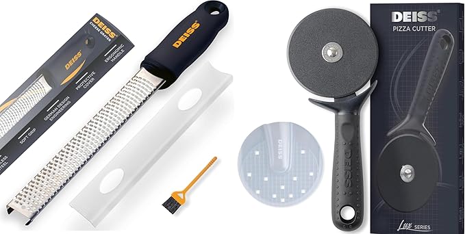 Deiss PRO Citrus Zester & Cheese Grater and Deiss Lux Heavy Duty Pizza Cutter