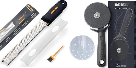 Deiss PRO Citrus Zester & Cheese Grater and Deiss Lux Heavy Duty Pizza Cutter