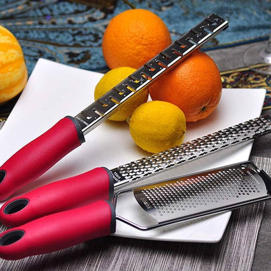 Kitchen Graters Set of 3 Stainless Steel Handheld Zester, Razor Sharp Teeth High Performance for Vegetables, Fruits, Cheese, Chocolate,3pcs