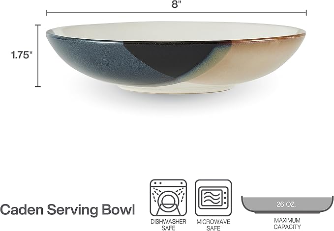 Gourmet Basics by Mikasa Caden Set of 4 Pasta Bowls, 8 Inch (Pack of 4)