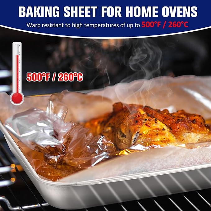 Mimorou 12 Pcs Baking Sheet Stainless Steel Cookie Small Metal Sheet Pans Professional Rectangle Oven Trays Kitchen Baking Cooking Oven and Toaster, Dishwasher Safe(10.2 x 5.9 Inch)