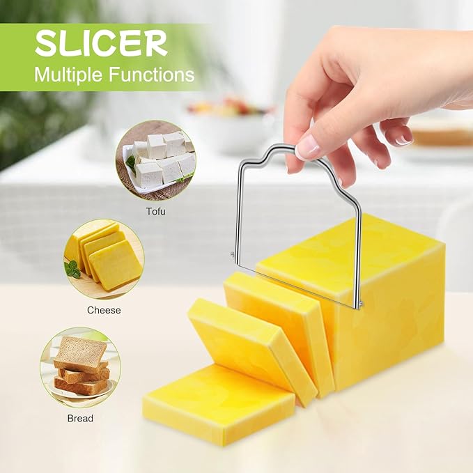 7-Piece Cheese Knife Set, Premium Stainless Steel Cheese Knives with Acacia Wood Handle and Cheese Slicer, Cheese Spreading Knife for Charcuterie Boards and Cutlery Gift Set