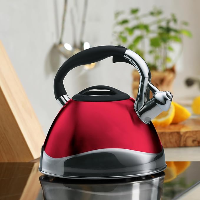 kela "Varus Kettle, Stainless Steel, Red, 3.0 Litre
