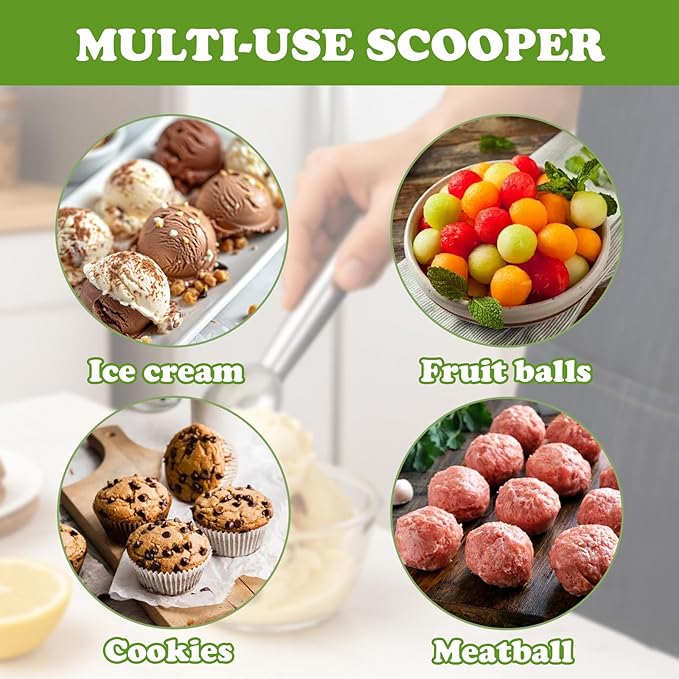 Ice Cream Spade - Stainless Steel Flat Ice Cream Paddle, Scooper for Hard or Creamy Dessert Spade Butter Cutter (3)