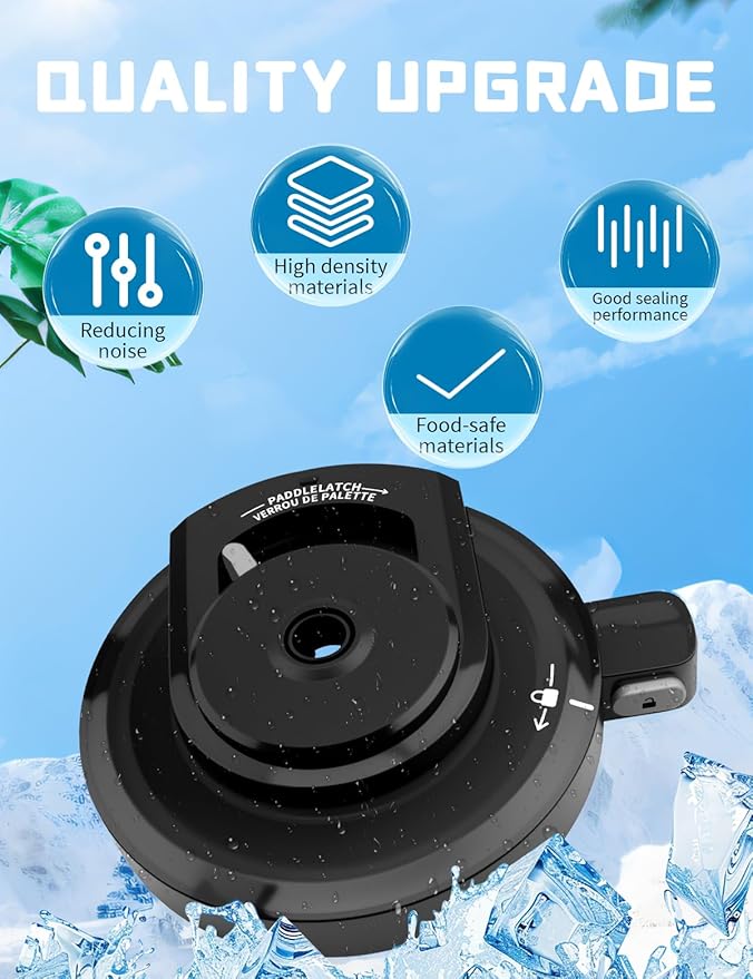 NC299AMZ Outer Bowl Locking Lid for Ice Cream Maker Fit for NC301/NC300/ NC201/ NC101 Series (NO Paddle), Reusable